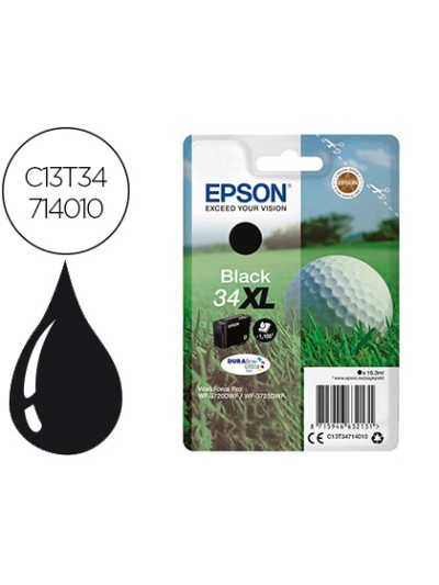 Ink-jet epson work force pro wf-3720dwf/3725dwf negro 34xl durabrite ultra ink 1100 paginas