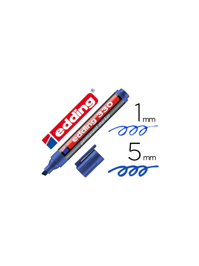 Rotulador edding marcador permanente 330 azul punta biselada 1-5 mm recargable Rotulador edding marcador permanente 330 azul punta biselada 1-5 mm recargable