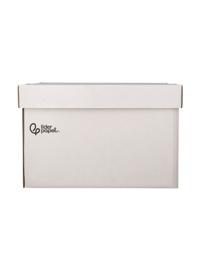 Cajon contenedor liderpapel carton automatico para 4 cajasarchivo definitivo folio / 5 archivadores a-z 430x383x265mm