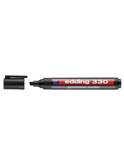 Rotulador edding marcador permanente 330 negro punta biselada 1-5 mm recargable