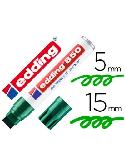 Rotulador edding marcador permanente 850 verde punta biselada 5-15 mm recargable