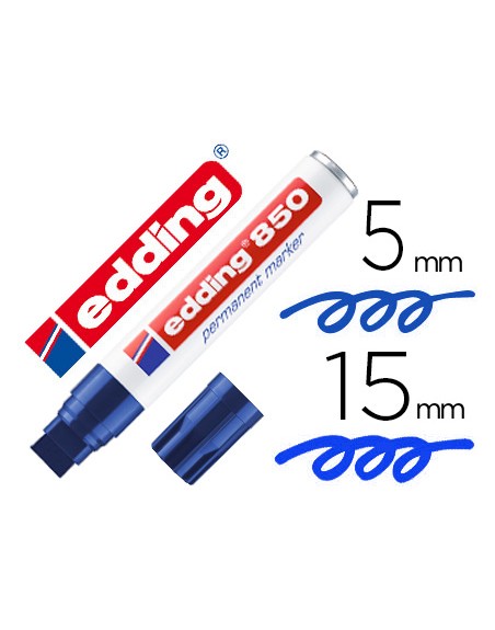 Rotulador edding marcador permanente 850 azul punta biselada 5-15 mm recargable