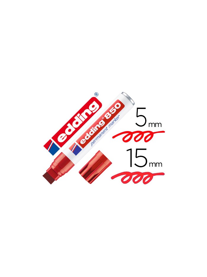 Rotulador edding marcador permanente 850 rojo punta biselada 5-15 mm recargable Rotulador edding marcador permanente 850 rojo punta biselada 5-15 mm recargable