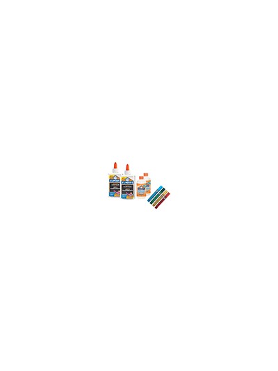 Kit elmers fabricacion slime con 2 botes cola transparente + 2 botes liquido magico + 4 botes purpurina colores