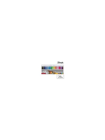 Rotulador sharpie permanente punta fina blister de 28 unidades colores surtidos