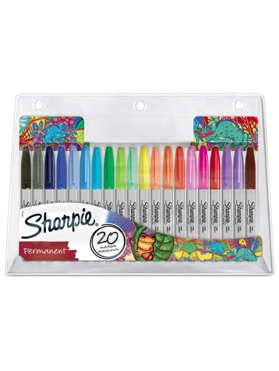 Rotulador sharpie permanente punta fina blister de 20 unidades colores surtidos