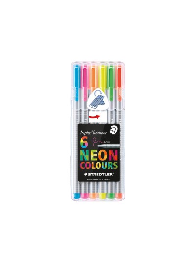Rotulador staedtler triplus neon colours estuche de 6 unidades colores surtidos