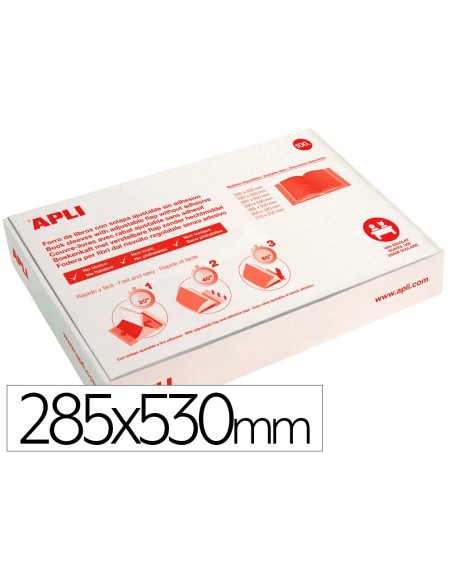 Forralibro apli pvc con solapa ajustable adhesivo 285x530 mm