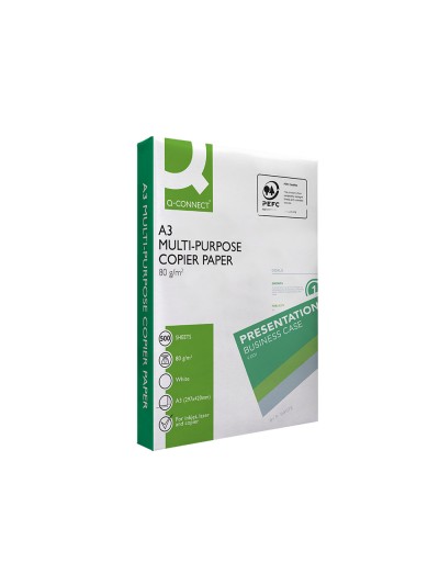 Papel fotocopiadora q-connect economy din a3 80 gramos paquete de 500 hojas