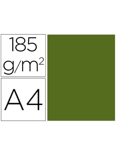 Cartulina guarro din a4 verde safari 185 gr paquete de 50 hojas