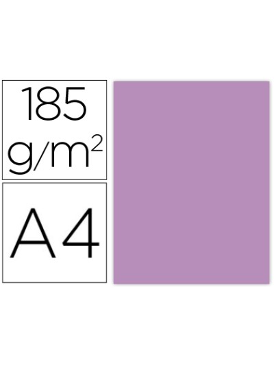 Cartulina guarro din a4 malva 185 gr paquete de 50 hojas