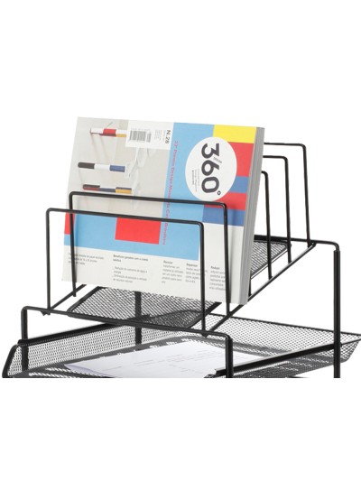 Bandeja clasificadora sobres q-connect kf17296 metalica rejilla negra 3 bandejas 300x350x420 mm