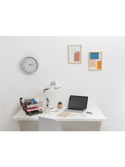Organizador sobremesa q-connect kf17291 bandeja metalica rejilla negra con 6 departamentos 235x183x65 mm