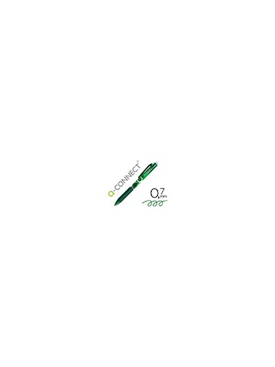 Boligrafo q-connect retractil borrable 0,7 mm color verde
