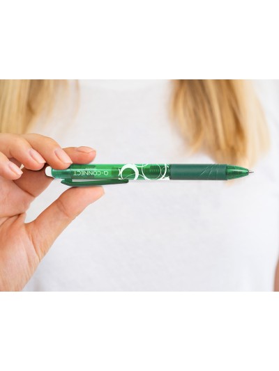 Boligrafo q-connect retractil borrable 0,7 mm color verde
