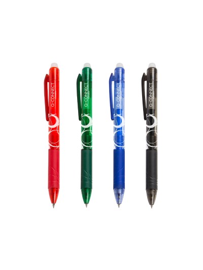 Boligrafo q-connect retractil borrable 0,7 mm color verde