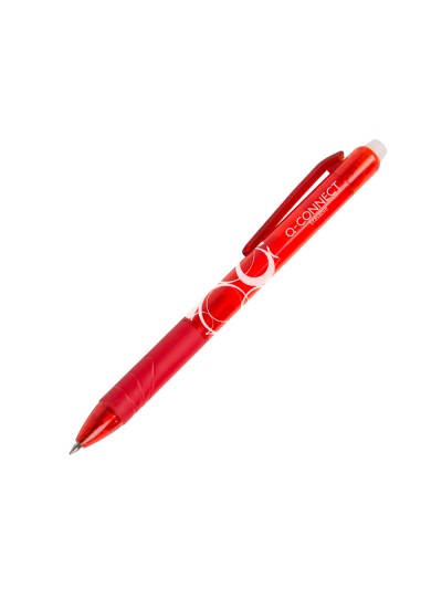 Boligrafo q-connect retractil borrable 0,7 mm color rojo