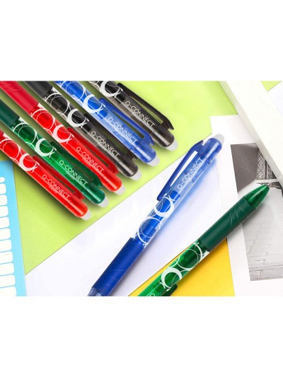 Boligrafo q-connect retractil borrable 0,7 mm color rojo