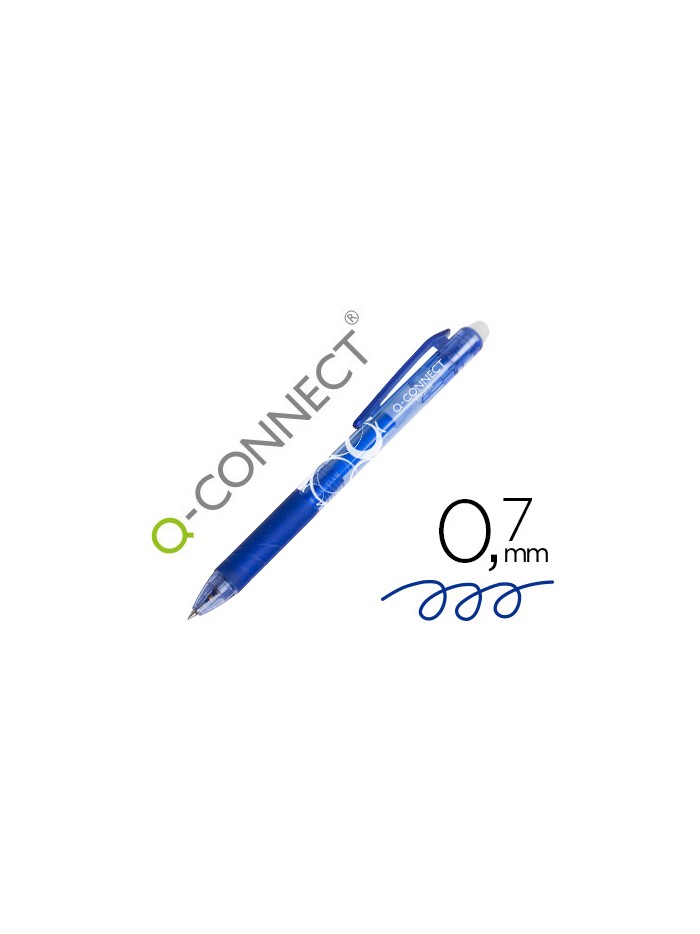 Boligrafo q-connect retractil borrable 0,7 mm color azul Boligrafo q-connect retractil borrable 0,7 mm color azul