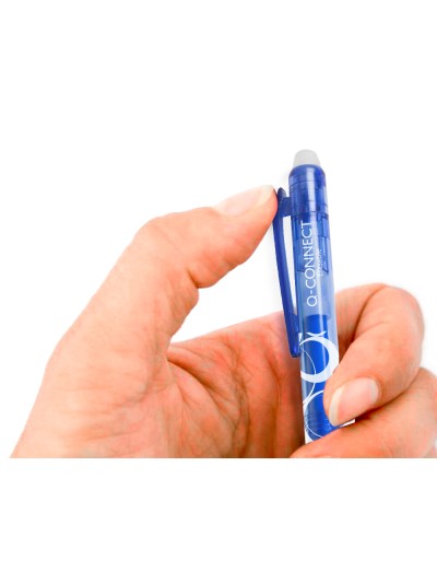Boligrafo q-connect retractil borrable 0,7 mm color azul