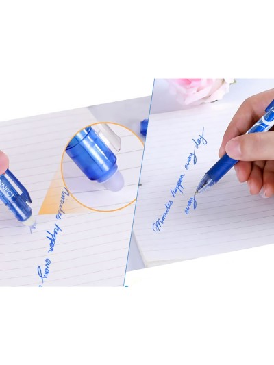 Boligrafo q-connect retractil borrable 0,7 mm color azul