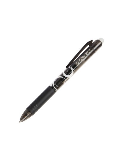 Boligrafo q-connect retractil borrable 0,7 mm color negro