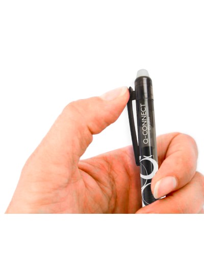 Boligrafo q-connect retractil borrable 0,7 mm color negro
