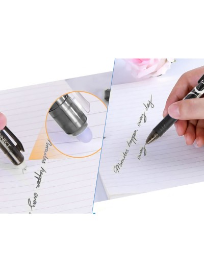 Boligrafo q-connect retractil borrable 0,7 mm color negro