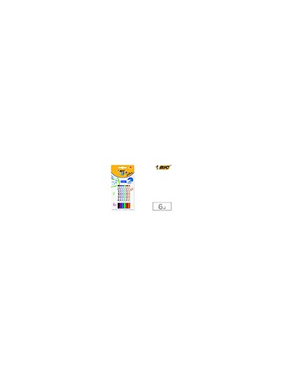 Rotulador bic kids velleda para pizarra blister de 6 colores surtidos