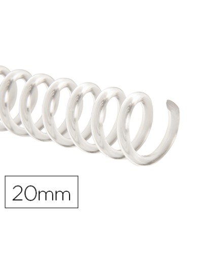 Espiral plastico q-connect transparente 32 5:1 20mm 2mm caja de 100 unidades