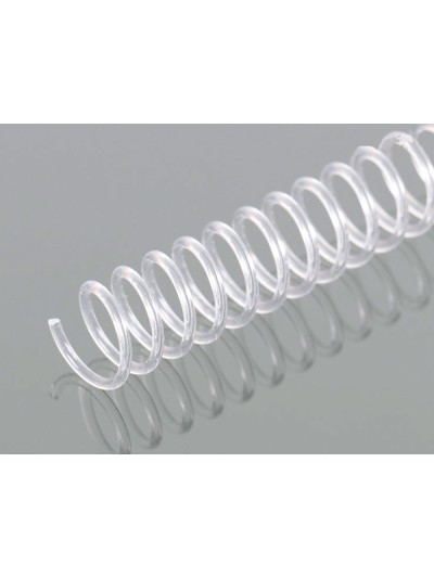 Espiral plastico q-connect transparente 32 5:1 18mm 2mm caja de 100 unidades