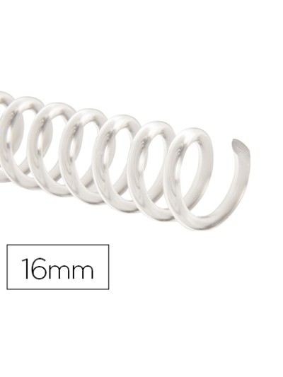 Espiral plastico q-connect transparente 32 5:1 16mm 2mm caja de 100 unidades