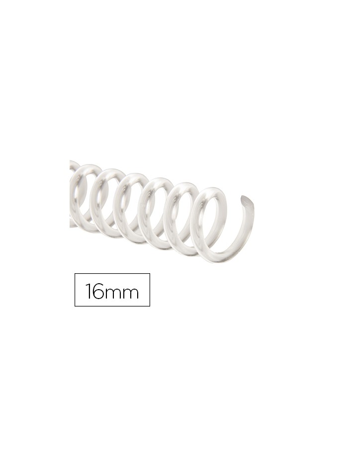 Espiral plastico q-connect transparente 32 5:1 16mm 2mm caja de 100 unidades Espiral plastico q-connect transparente 32 5:1 16mm 2mm caja de 100 unidades
