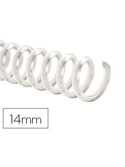 Espiral plastico q-connect transparente 32 5:1 14mm 1,8mm caja de 100 unidades