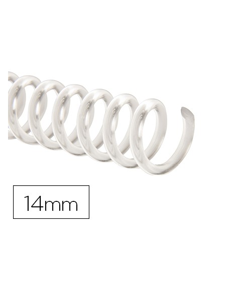 Espiral plastico q-connect transparente 32 5:1 14mm 1,8mm caja de 100 unidades