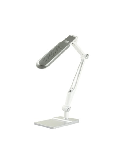 Lampara de oficina q-connect sobremesa profesional abs 32 leds 9 w interruptor sensor 3 niveles color cromado