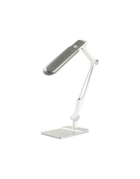 Lampara de oficina q-connect sobremesa profesional abs 32 leds 9 w interruptor sensor 3 niveles color cromado