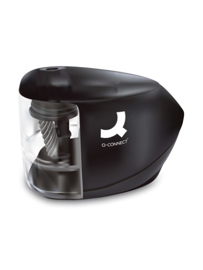 Sacapuntas q-connect kf-18571 electrico de sobremesa adaptador/pilas aa afila muela diametros 6,5 a 8 mm