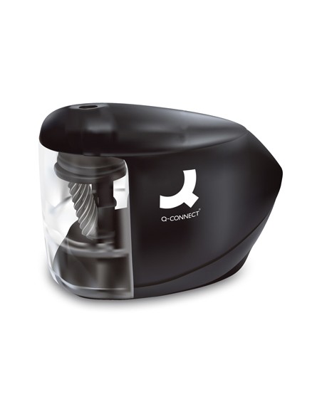 Sacapuntas q-connect kf-18571 electrico de sobremesa adaptador/pilas aa afila muela diametros 6,5 a 8 mm