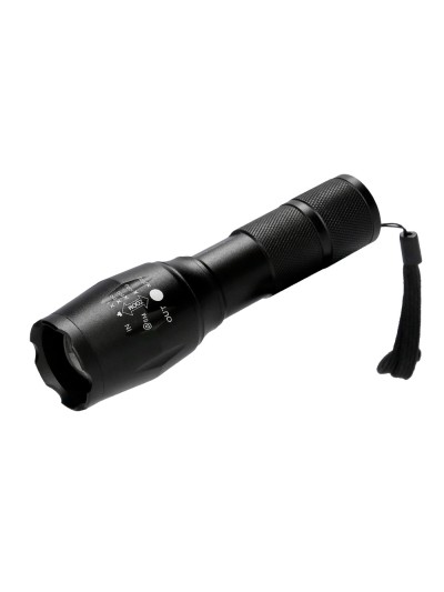 Linterna q-connect telescopica aluminio 5w modo alumbrado alto medio bajo estroboscopio sosapagado 3 pilas aaa
