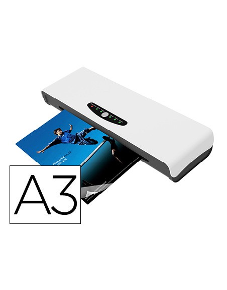 Plastificadora q-connect din a3 alto rendimiento frio/ caliente cuatro rodillos hasta 250 mc