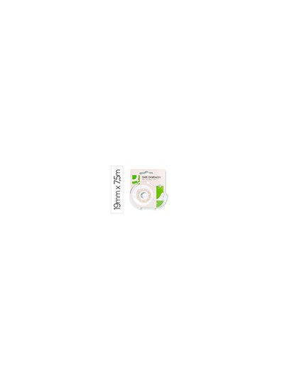 Cinta adhesiva q-connect invisible 7,5 mt x 19 mm con portarrollo en blister
