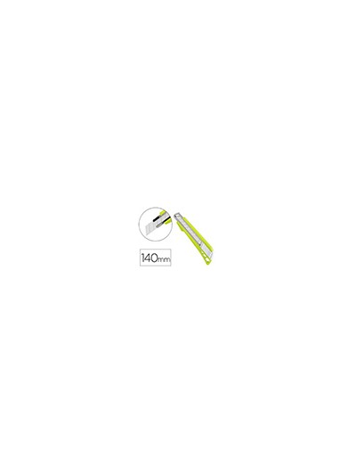 Cuter q-connect plastico ancho con guia metalica cuchilla ceramica 18 mm xd-43 blister 1 unidad