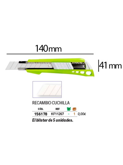 Cuter q-connect plastico ancho con guia metalica cuchilla ceramica 18 mm xd-43 blister 1 unidad