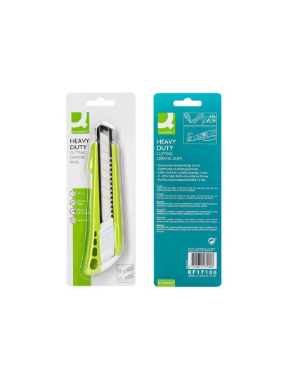 Cuter q-connect plastico ancho con guia metalica cuchilla ceramica 18 mm xd-43 blister 1 unidad