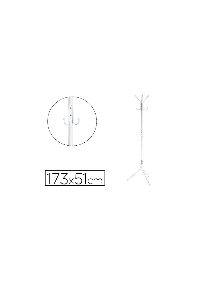 Perchero metalico q-connect blanco 8 colgadores 173x51 cm Perchero metalico q-connect blanco 8 colgadores 173x51 cm