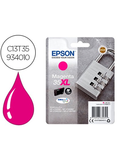 Ink-jet epson 35xl t3593 pro wf-4720dwf / 4725dwf / 4730dtwf / 4740dtwf magenta alta capacidad 1900 paginas