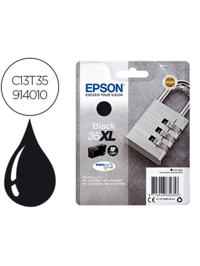 Ink-jet epson 35xl t3591 pro wf-4720dwf / 4725dwf / 4730dtwf / 4740dtwf negro alta capacidad 1900 paginas