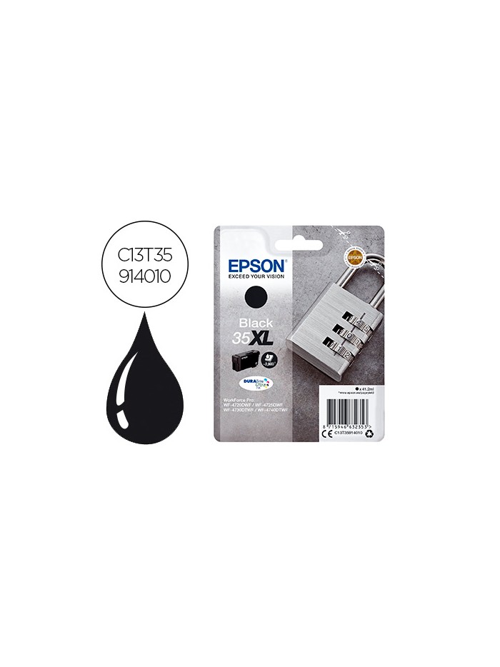Ink-jet epson 35xl t3591 pro wf-4720dwf / 4725dwf / 4730dtwf / 4740dtwf negro alta capacidad 1900 paginas Ink-jet epson 35xl t3591 pro wf-4720dwf / 4725dwf / 4730dtwf / 4740dtwf negro alta capacidad 1900 paginas