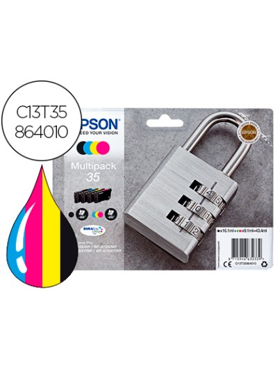 Ink-jet epson 35 t3586 pro wf-4720dwf / 4725dwf / 4730dtwf / 4740dtwf multipack negro amarillo cian magenta
